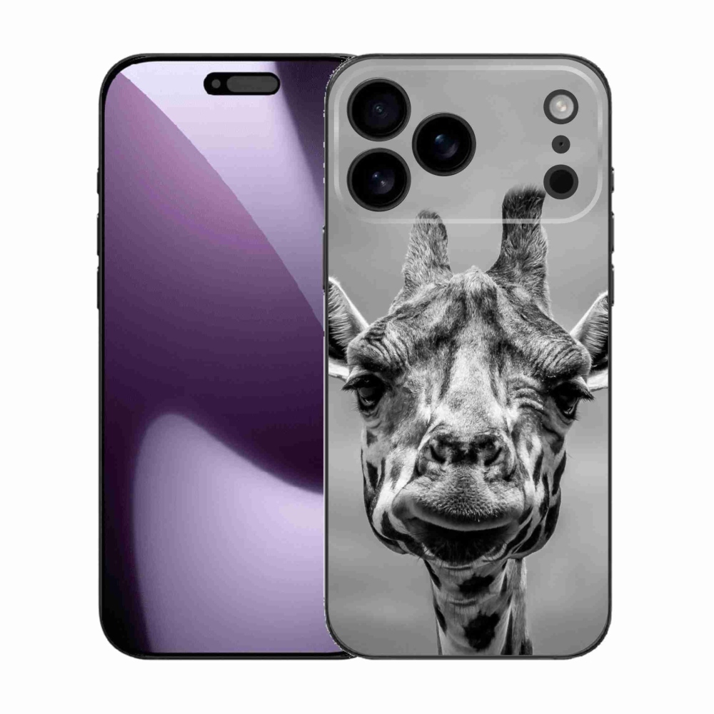 Zselés borítás mmCase iPhone 17 Pro Max készülékhez - fekete-fehér zsiráf