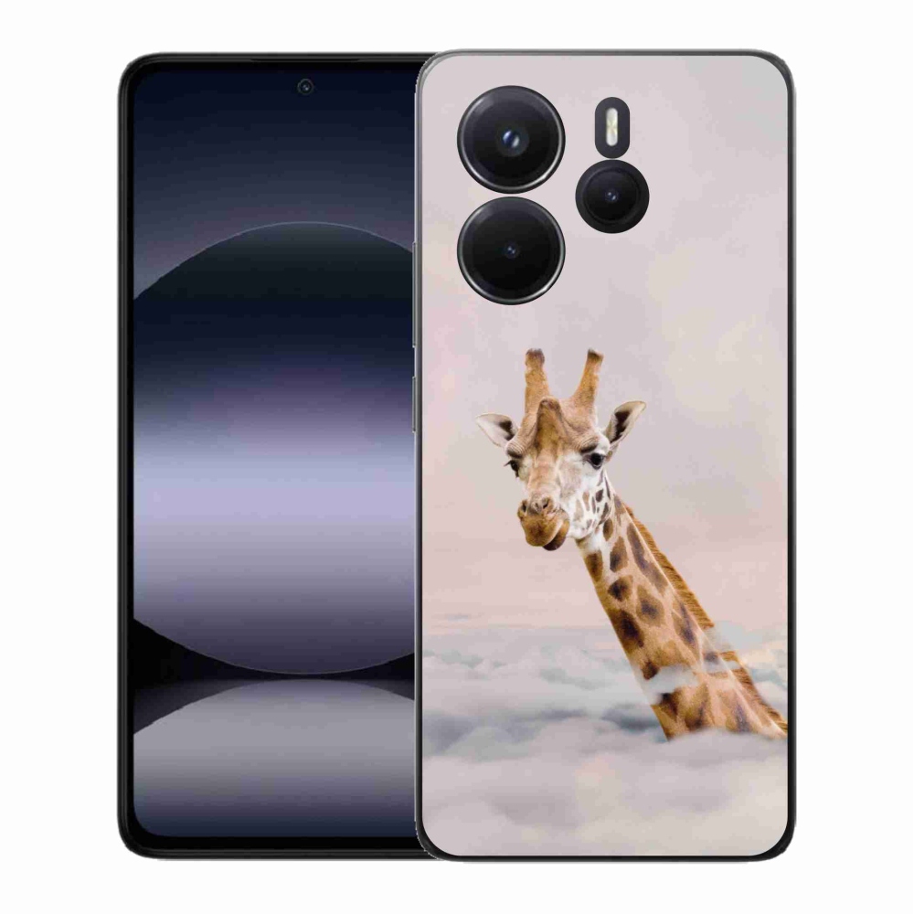 Gél borító mmCase a Xiaomi Redmi Note 14-hez - zsiráf a felhőkben