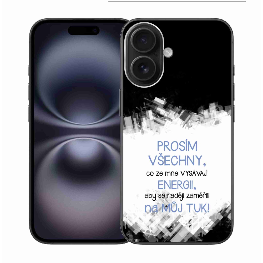 Gél borítás mmCase iPhone 16 készülékhez - vicces szöveg 1 kék