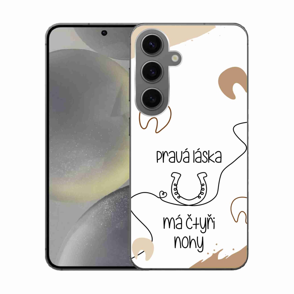 Gél borító mmCase Samsung Galaxy S24 készülékhez - ló motívum fehér háttérrel