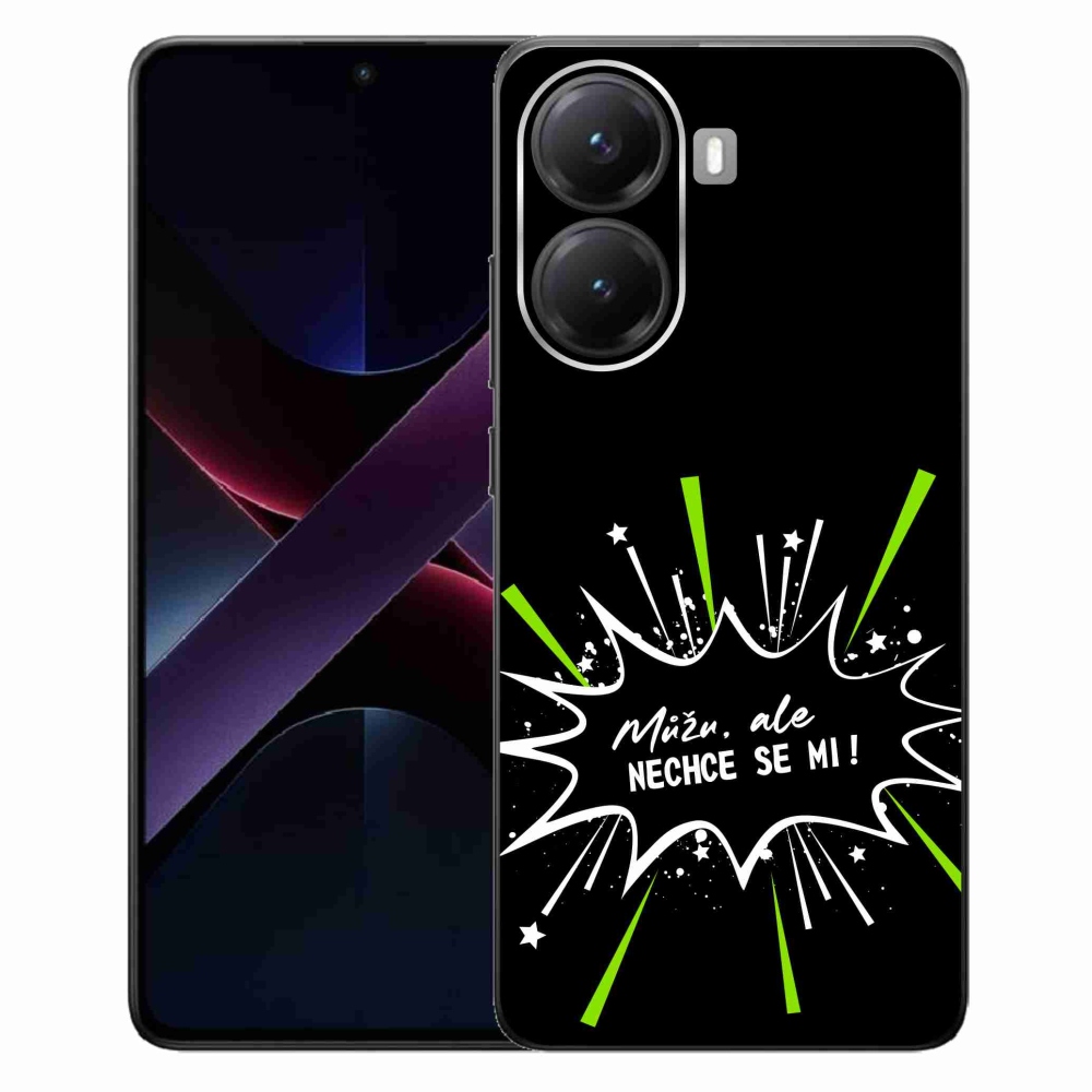 Gél borító mmCase a Xiaomi Poco X7 Pro 5G számára - vicces szöveg 11 fekete háttér