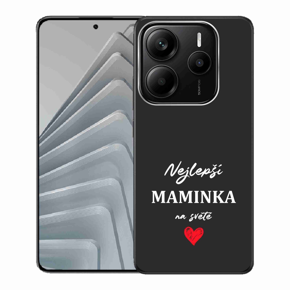 Gél borító mmCase a Xiaomi Redmi Note 14 5G-hez - legjobb anya 1 fekete háttérrel