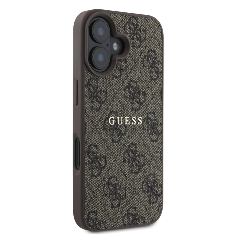 Guess PU 4G Classic Logo MagSafe hátlap iPhone 16 Plus barna színű hátlaphoz
