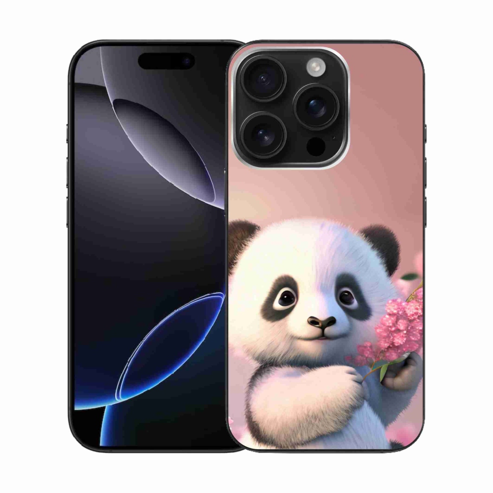 Gél borítás mmCase iPhone 16 Pro készülékhez - aranyos panda