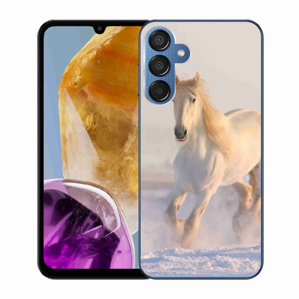 Gél tok mmCase a Samsung Galaxy M15 5G készülékhez - ló a hóban