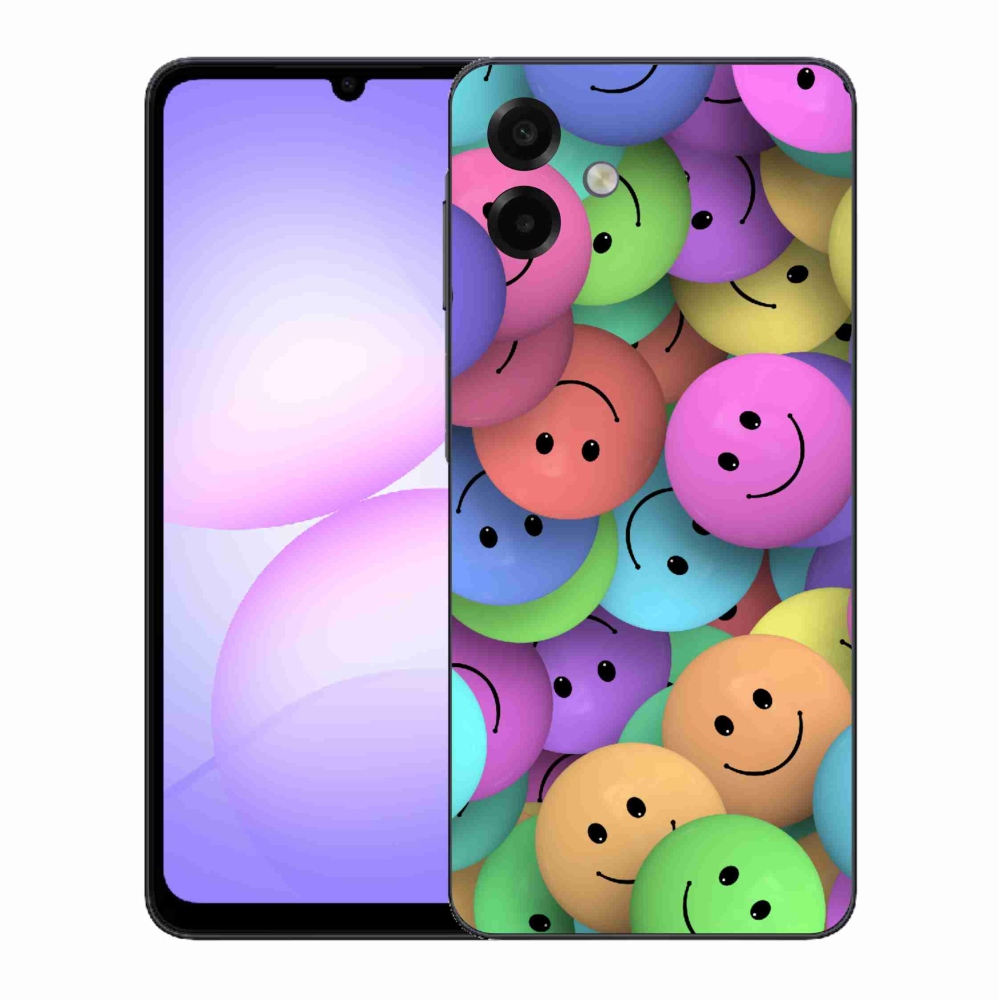 Gél borítás mmCase Samsung Galaxy A07 4G - színes smiley-khoz