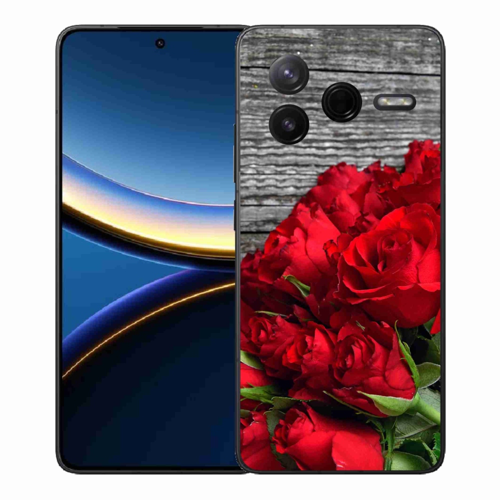 Gél borítás mmCase a Xiaomi Poco F7 Pro számára - piros rózsa