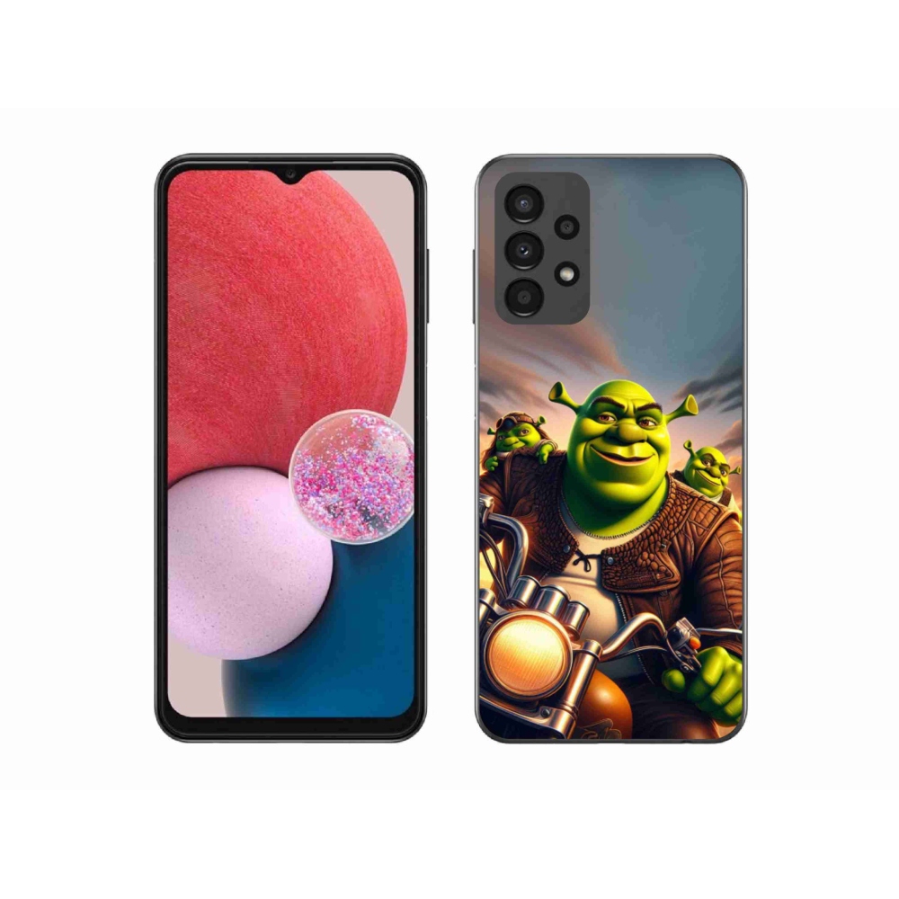 Zselés borítás mmCase Samsung Galaxy A13 4G - Shrek egy motorkerékpárral