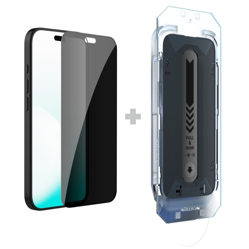 Nillkin 0,25 mm-es Guardian 2,5D edzett üveg az Apple iPhone 18 Pro Black készülékhez (felhelyező eszközzel)