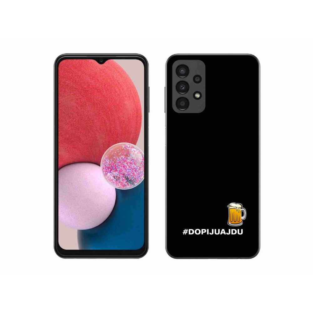 Gél borítás mmCase Samsung Galaxy A13 4G - sör motívum 1 fekete háttér