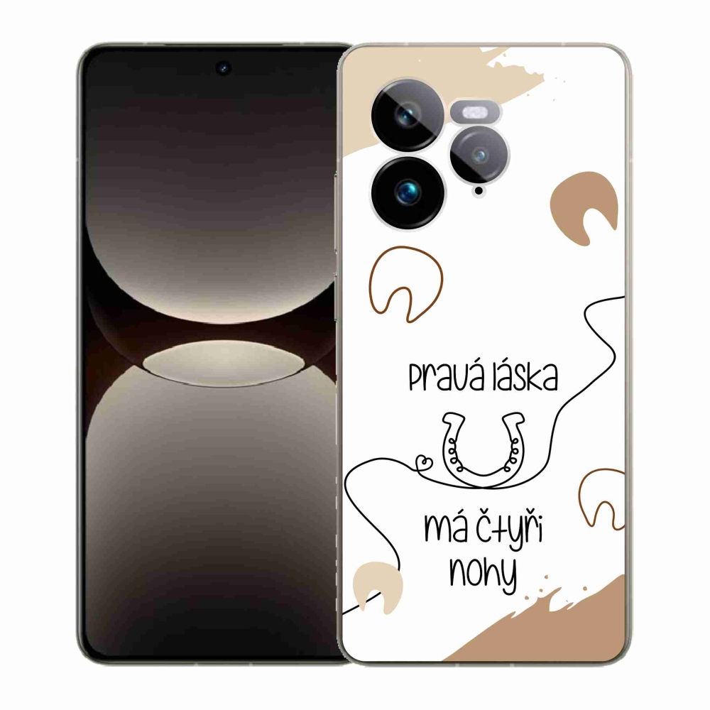 Gél borítás mmCase a Realme GT 7 Pro 5G készülékhez - ló motívum fehér háttérrel