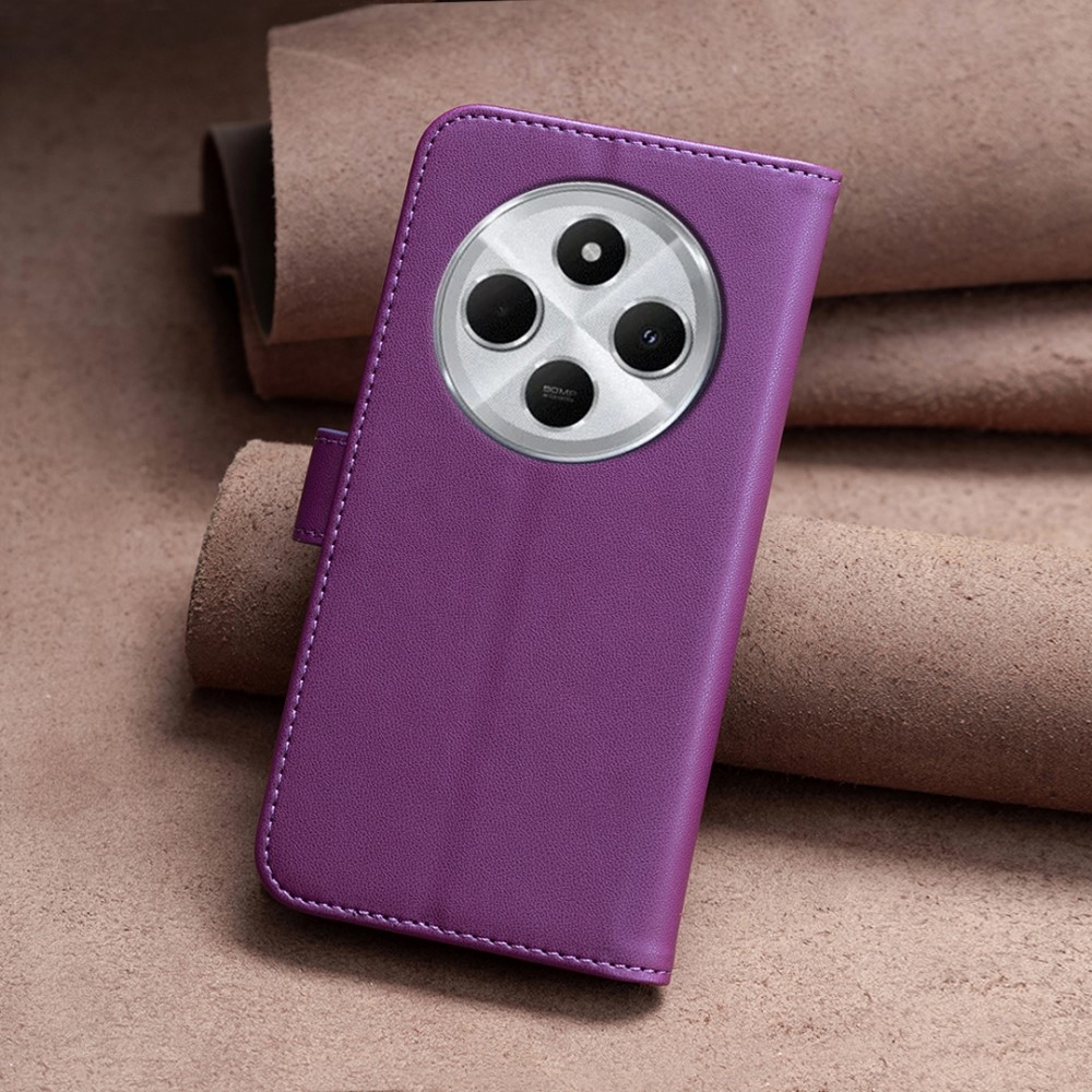 BNF könyvtáska Xiaomi Redmi 14C/Poco C75-hez - sötétlila