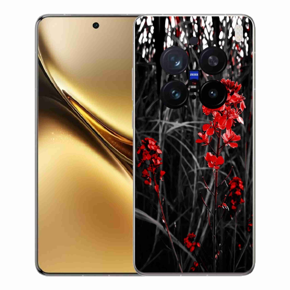 Zselés borítás mmCase a Vivo X200 Pro 5G-hez - piros növényhez