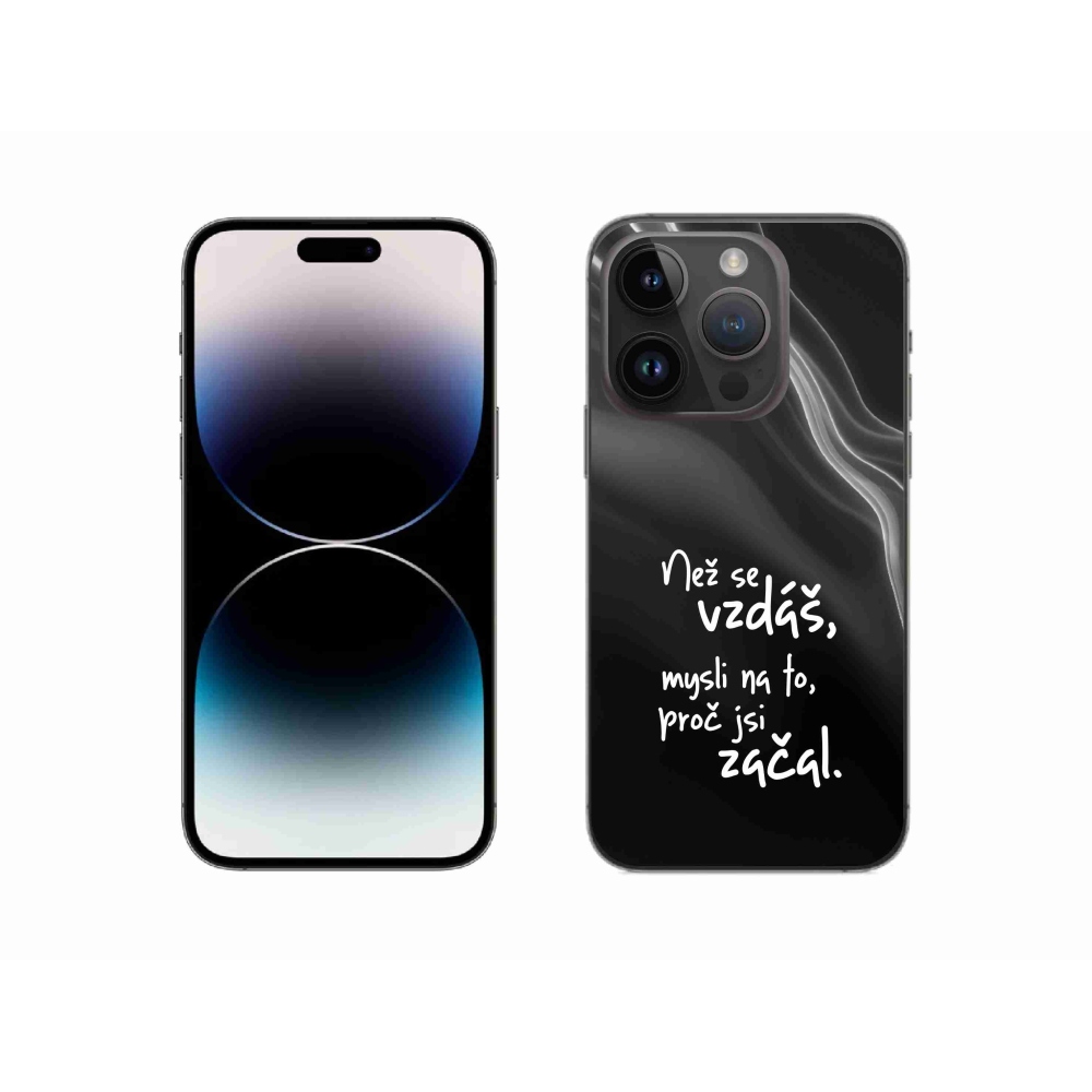 Gél borítás mmCase iPhone 14 Pro 6.1 - idézet 2 fekete háttérhez