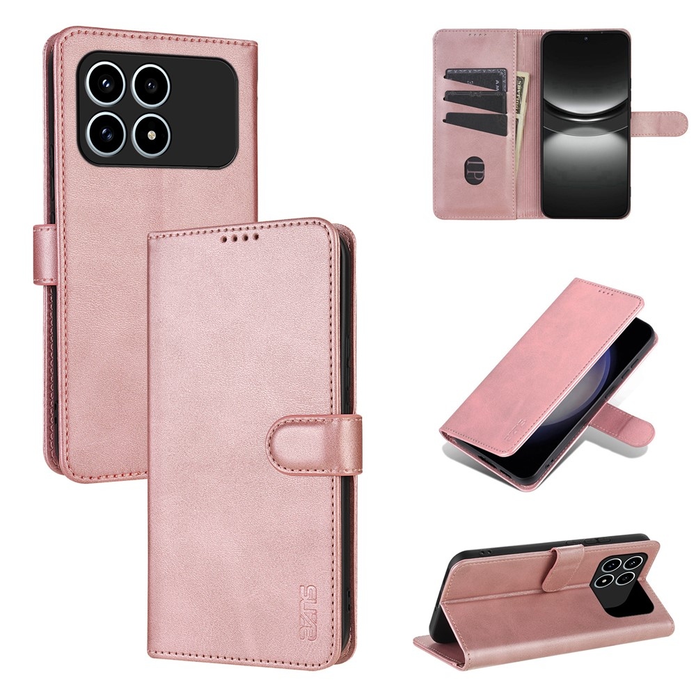 AZNS tok könyv tok Xiaomi Poco F8 Pro 5G-hez - rózsa arany