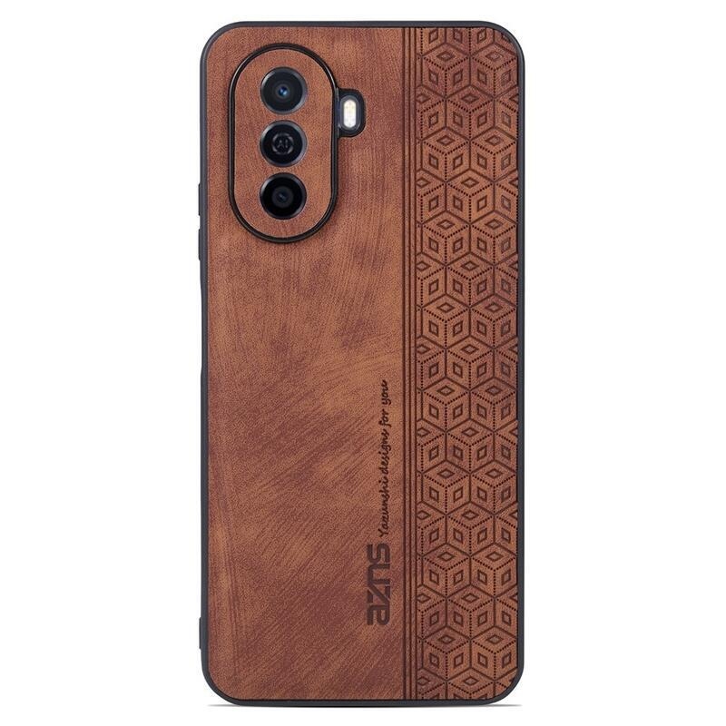 AZNS zselés tok PU bőrrel borított Huawei Nova Y70 - barna