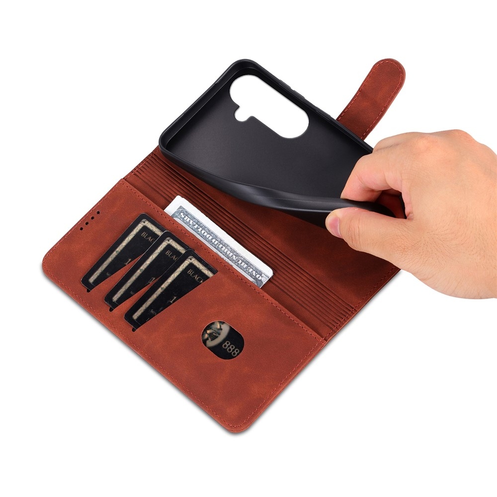 AZNS könyvtáska Samsung Galaxy A57 5G - barna