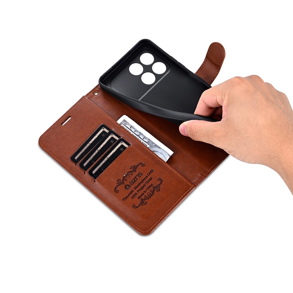 AZNS könyv tok a Xiaomi Poco F8 Pro 5G-hez - barna színű