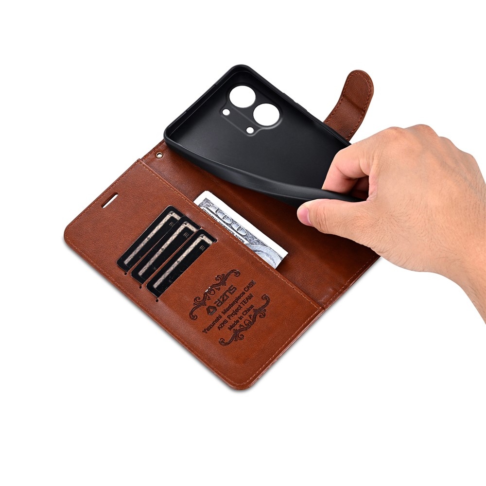 AZNS könyv tok a Xiaomi Poco X8 Pro Max 5G-hez - barna színű