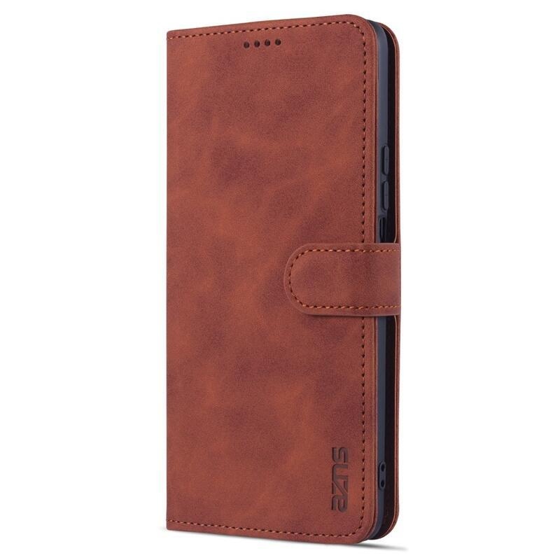 AZNS PU bőr pénztárca tok a Honor Magic 4 Lite 5G számára - barna