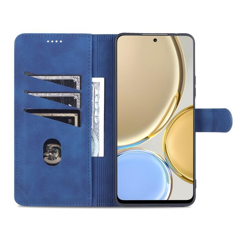 AZNS PU bőr pénztárca tok a Honor Magic 4 Lite 5G számára - kék