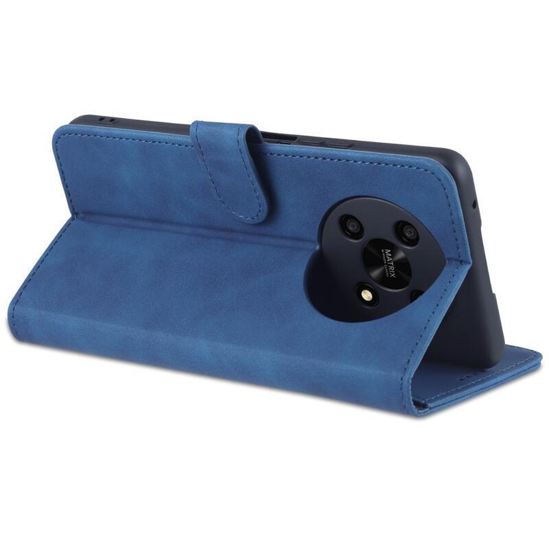 AZNS PU bőr pénztárca tok a Honor Magic 4 Lite 5G számára - kék