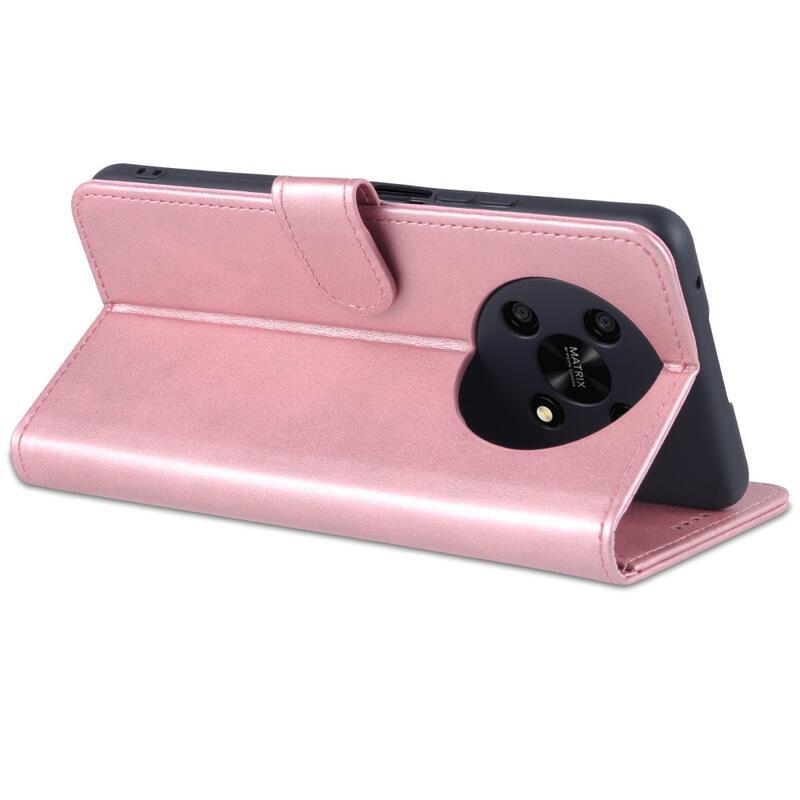 AZNS PU bőr pénztárca tok Honor Magic 4 Lite 5G - rózsaarany színben