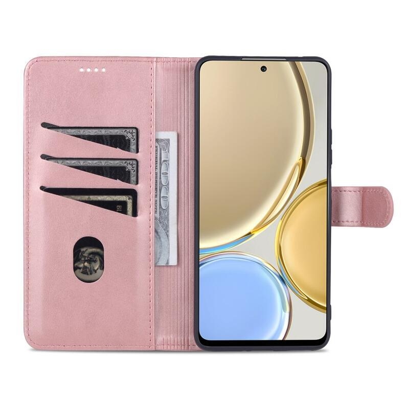 AZNS PU bőr pénztárca tok Honor Magic 4 Lite 5G - rózsaarany színben