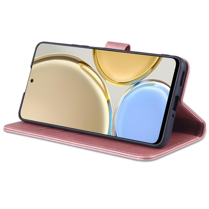 AZNS PU bőr pénztárca tok Honor Magic 4 Lite 5G - rózsaarany színben