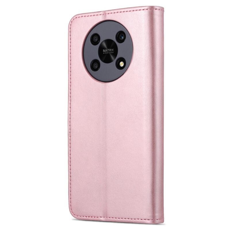 AZNS PU bőr pénztárca tok Honor Magic 4 Lite 5G - rózsaarany színben