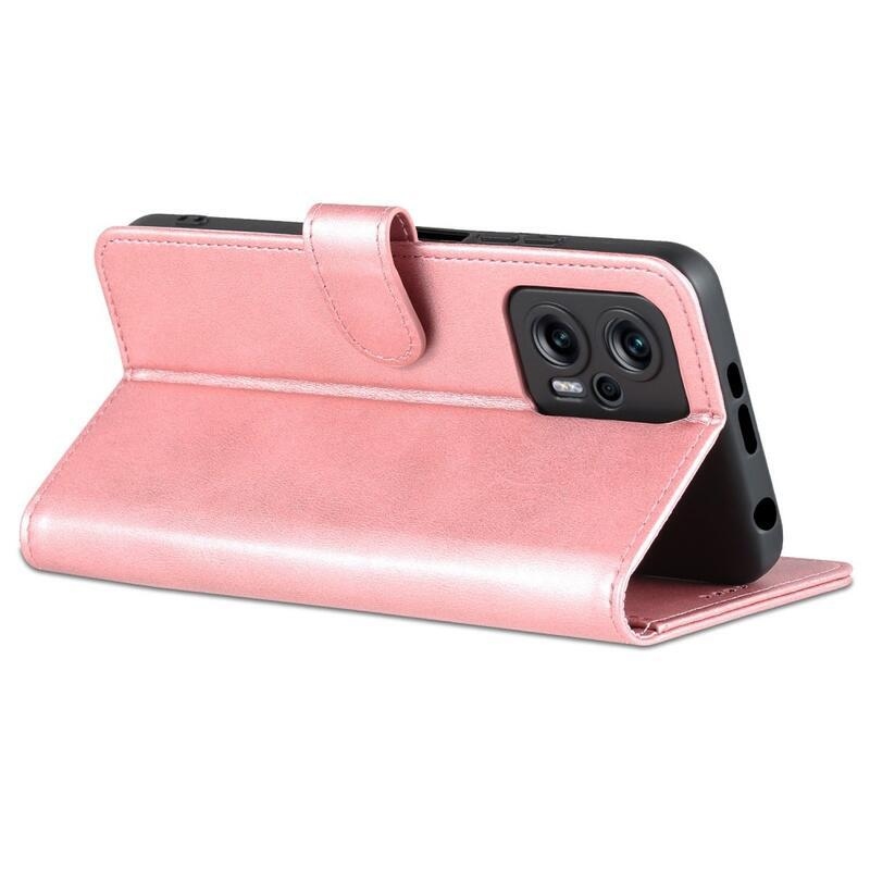 AZNS PU bőr pénztárca tok Xiaomi Poco X4 GT 5G - rózsaarany színben