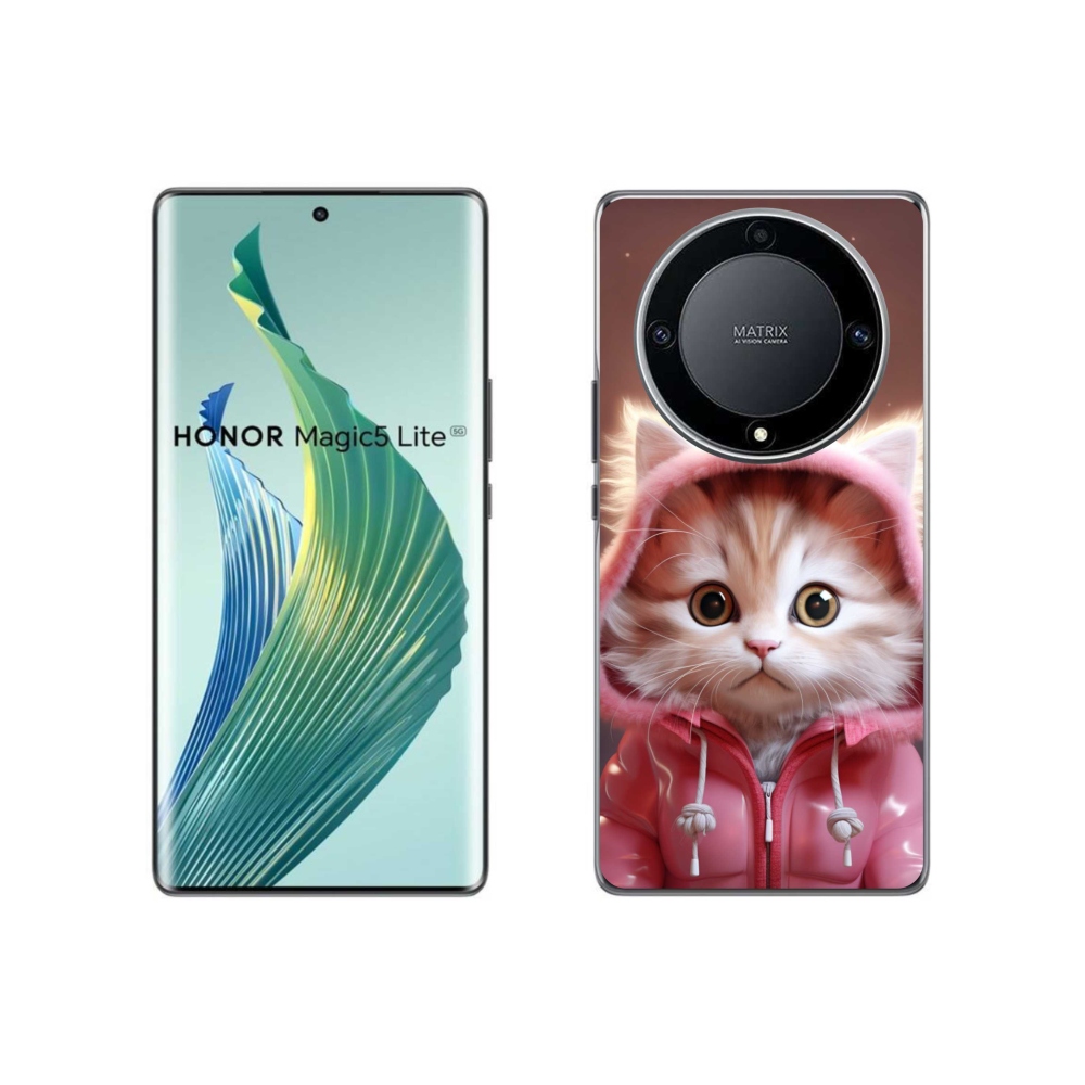 Gél borító mmCase a Honor Magic 5 Lite 5G számára - aranyos cica 3