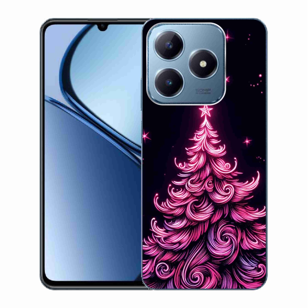 Gél borítás mmCase a Realme C63 készülékhez - neon karácsonyfa 2