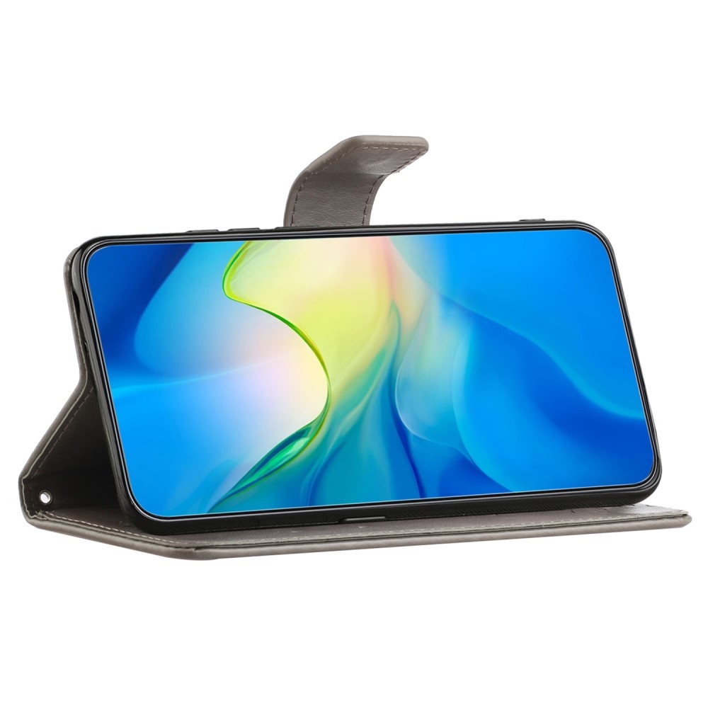 Virágos könyv tok a Xiaomi Redmi 12 4G/5G készülékhez - szürke