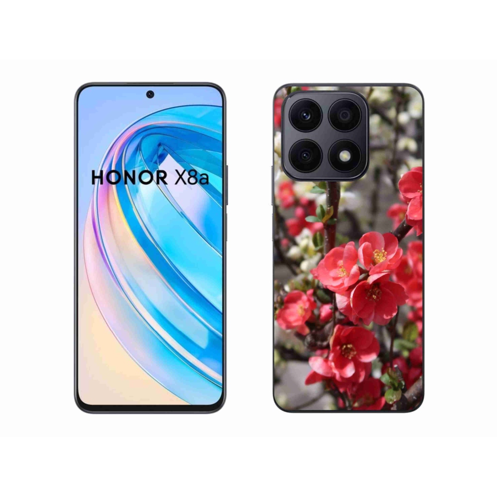Zselés borítás mmCase a Honor X8a készülékhez - piros virágok