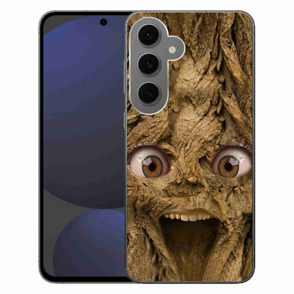 Gél borítás mmCase Samsung Galaxy S24 FE készülékhez - vidám fa szemekkel