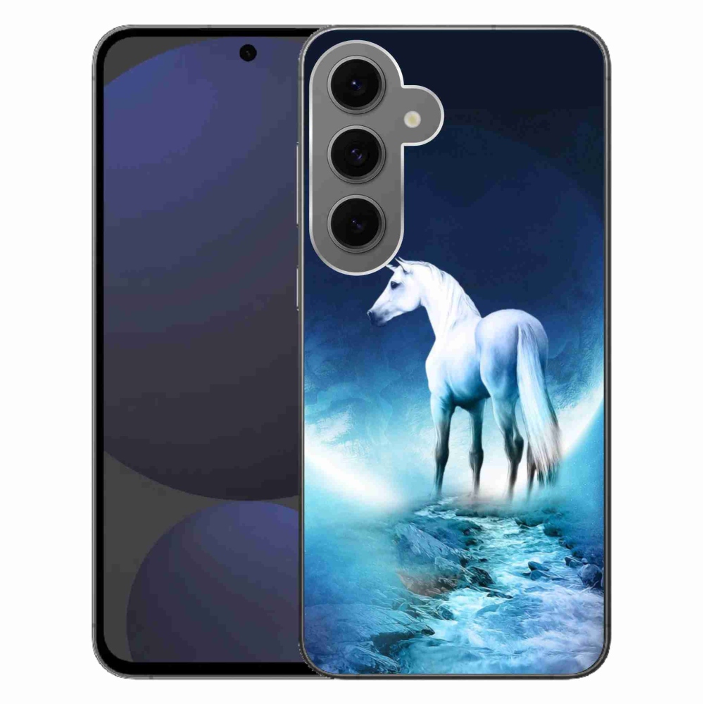 Gél védőhuzat mmCase Samsung Galaxy S24 FE készülékhez - fehér egyszarvú