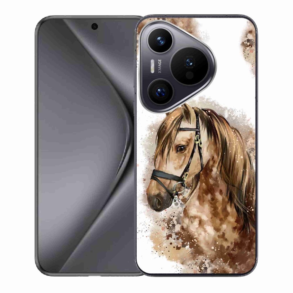 Gél borító mmCase a Huawei Pura 70 készülékhez - barna rajzfilm ló