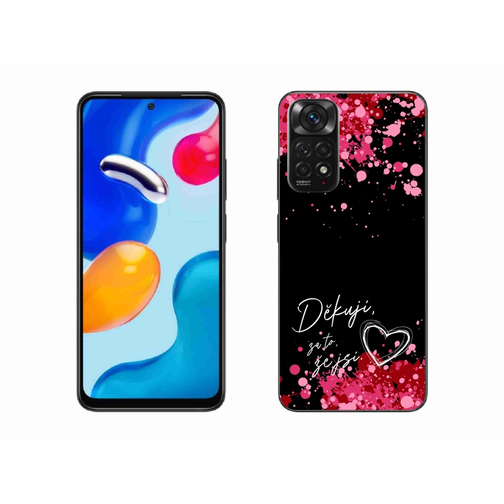Gél borító mmCase a Xiaomi Redmi Note 11 4G-hez - love text 2 fekete háttérrel