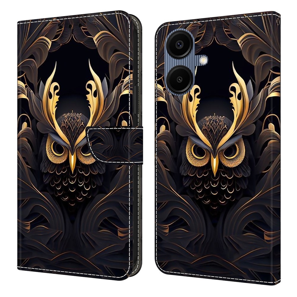 Sima könyv tok Samsung Galaxy A07 4G - arany bagoly