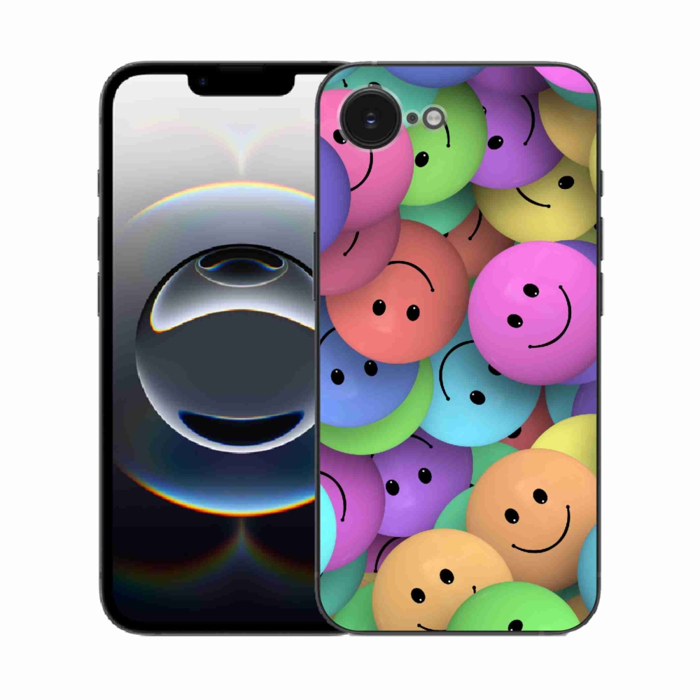 Zselés borítás mmCase iPhone 16e készülékhez - színes smiley-k