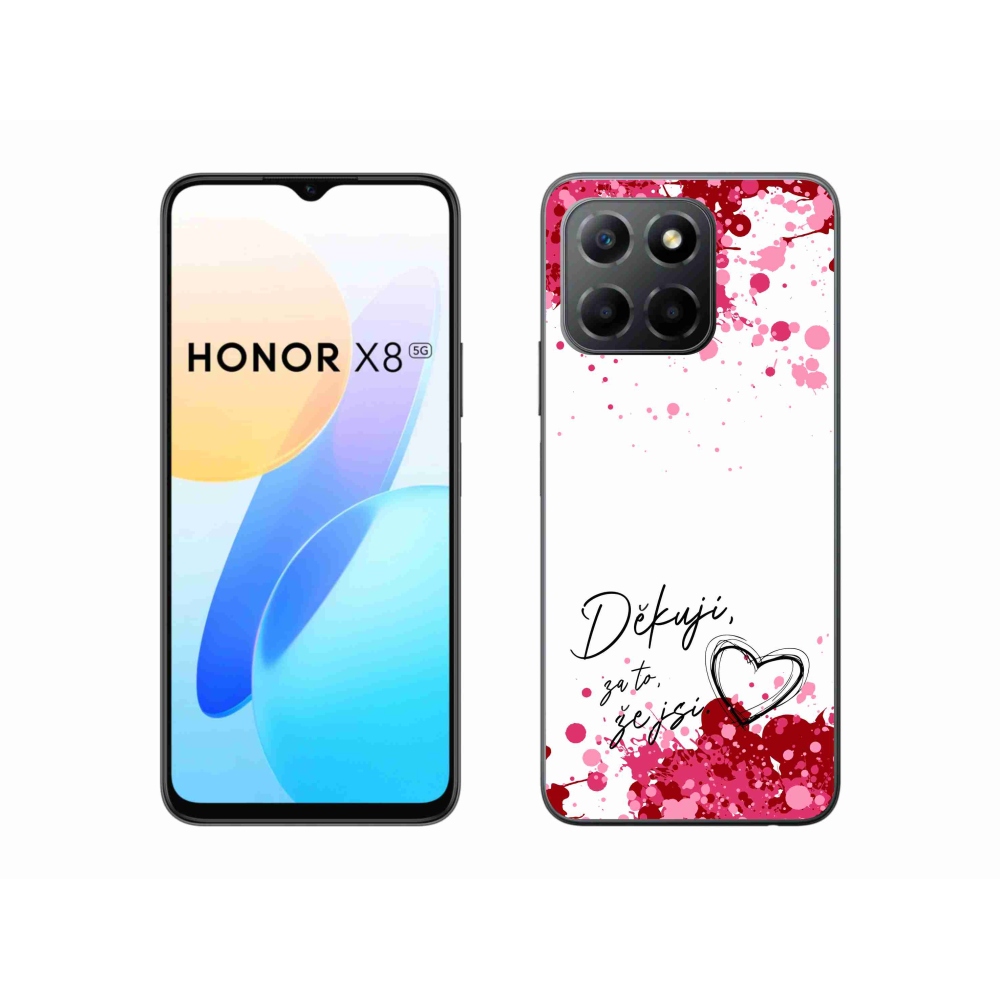 Gél borító mmCase a Honor X8 5G/Honor 70 Lite 5G készülékhez - love text 2 fehér háttér