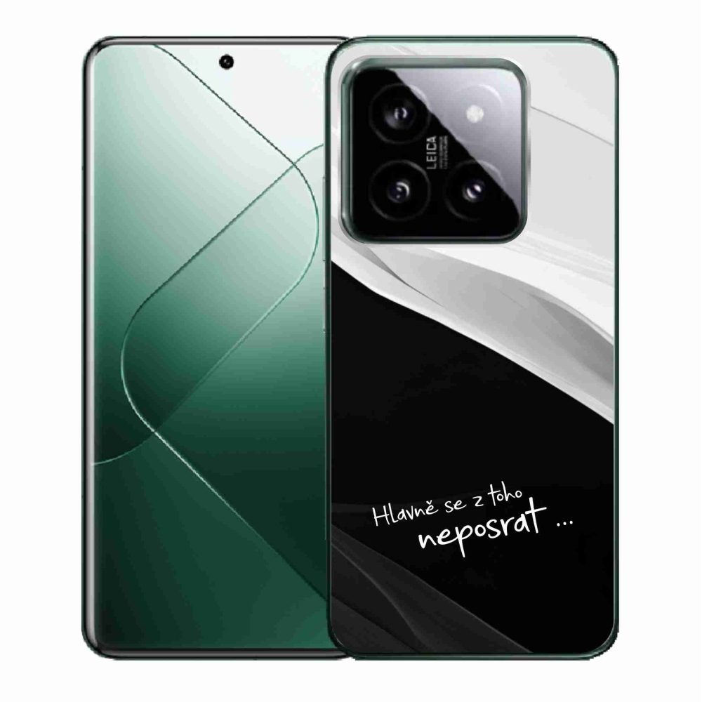 Gél borító mmCase a Xiaomi 14-hez - vicces szöveg 13 fekete és fehér háttérrel
