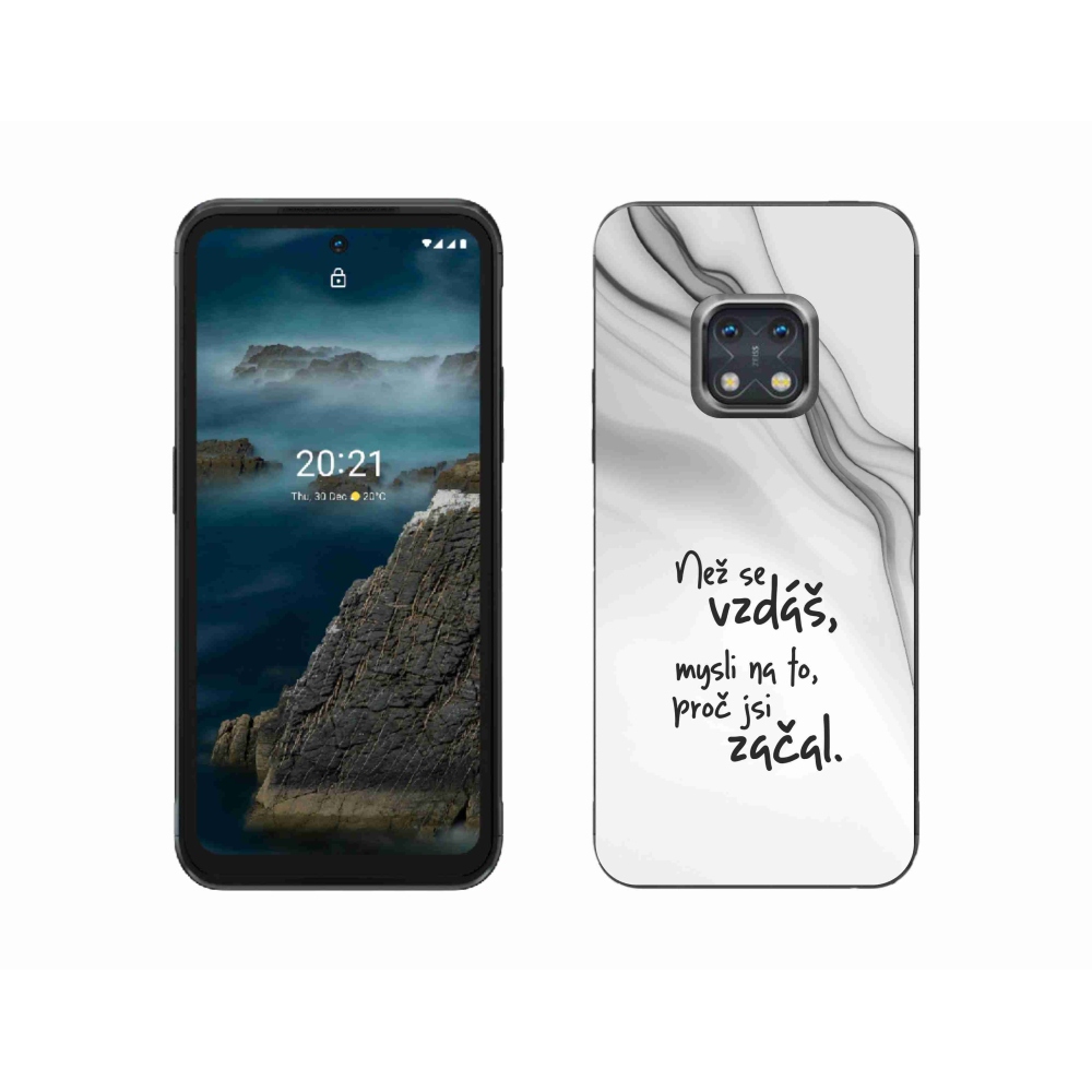 Zselés borítás mmCase a Nokia XR20 készülékhez - idézet 2 fehér háttér