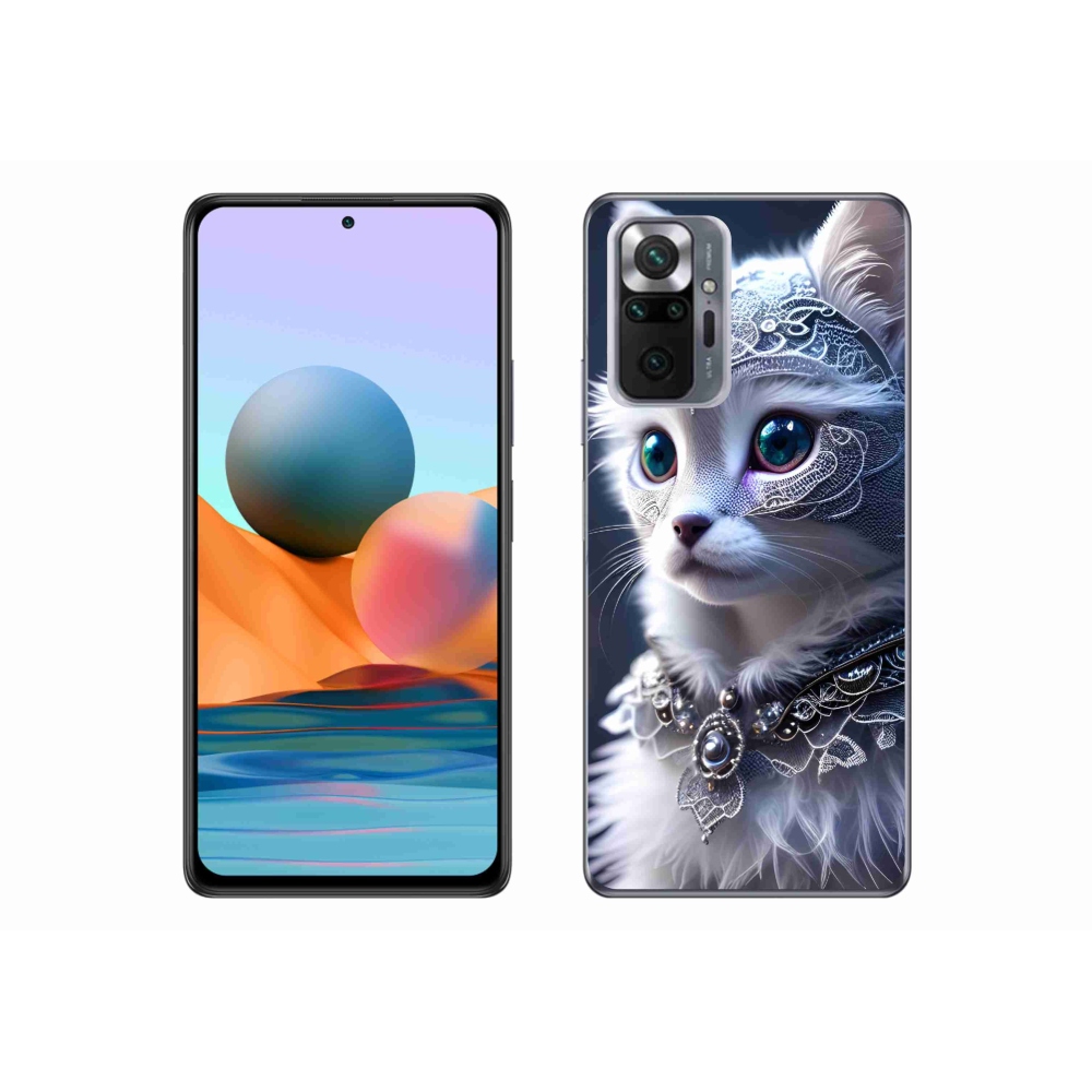 Gél borítás mmCase a Xiaomi Redmi Note 10 Pro készülékhez - fehér macska