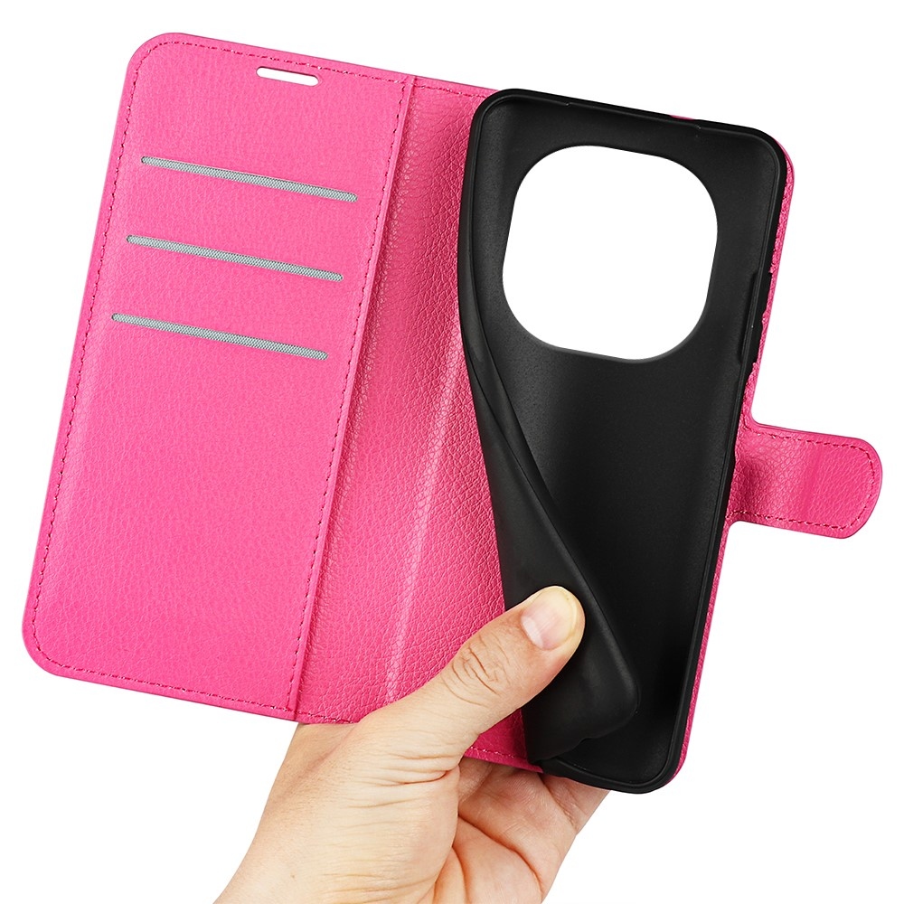 Litchi könyv tok Xiaomi Redmi Note 14 Pro 5G/Poco X7 5G - rózsa