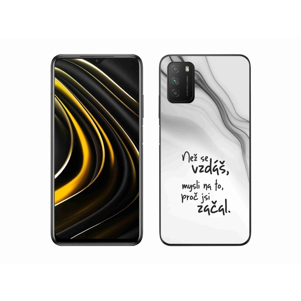 Gél borítás mmCase a Xiaomi Poco M3-hoz - idézet 2 fehér háttér