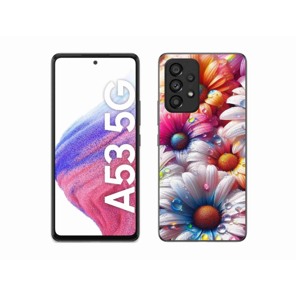 Zselés borítás mmCase Samsung Galaxy A53 5G - színes margarétákhoz