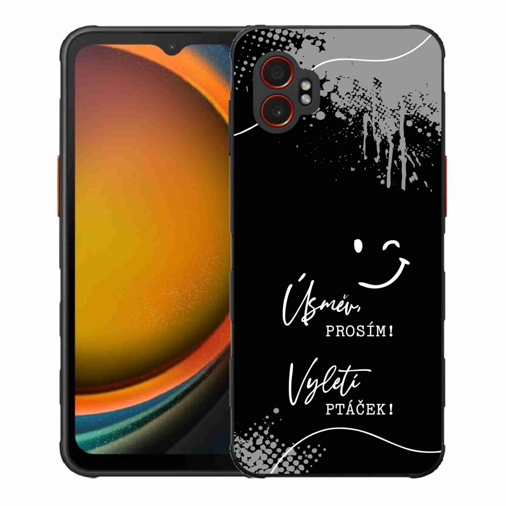 Gél borító mmCase Samsung Galaxy Xcover 7 Pro - vicces szöveg 4 fekete háttérrel