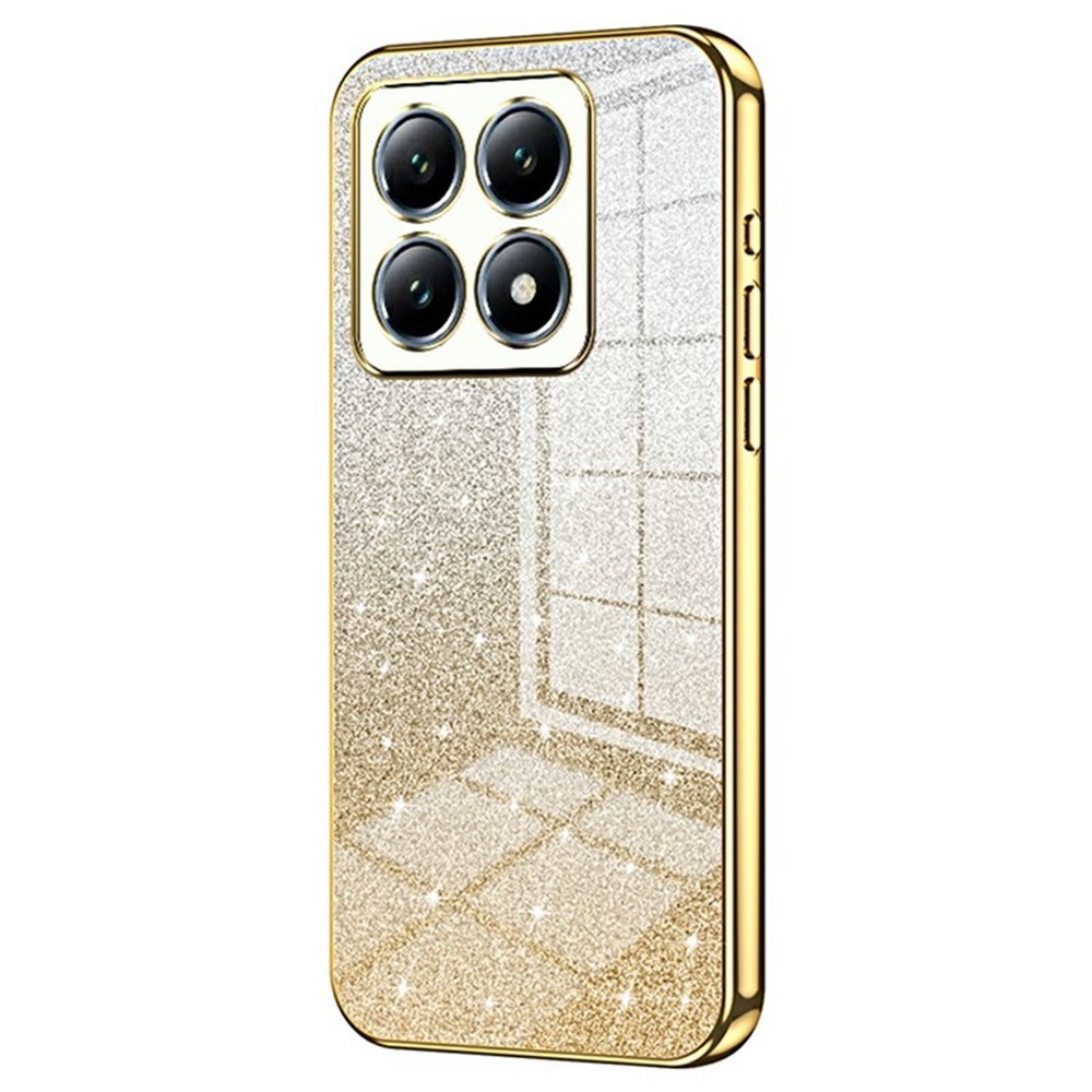 Vágott zselés csillogó tok a Xiaomi 14T Pro-hoz - arany színű